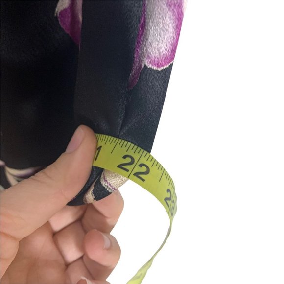 Vintage California Concepts Satin Purple Floral Sleeveless Dress Large - Picture 11 of 13